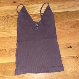 Free people intimately XS tank, purple-charcoal color, stretchy